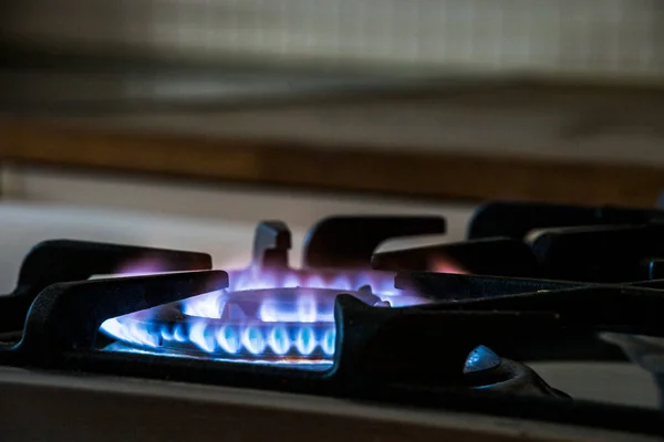 Flames Gas Powered Kitchen Stove — Stock Photo, Image