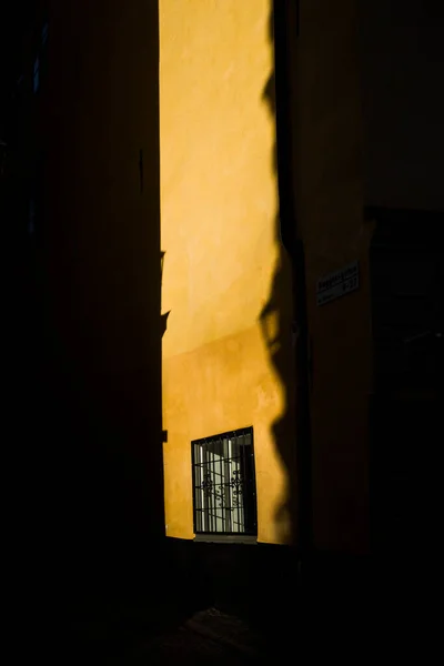 Stockholm Suède Façade Orange Ocre Vieux Bâtiment Sur Gamla Stan — Photo