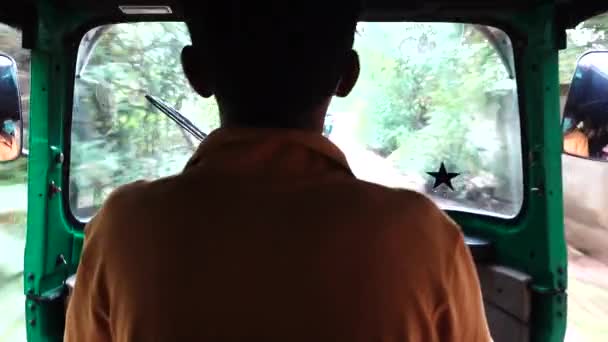 Galle Sri Lanka Utsikten Från Tuktuk Mopedtaxi — Stockvideo