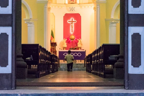 Galle Sri Lanka Adoratori Nella Cattedrale Santa Maria Centro — Foto Stock