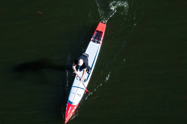 Stockholm Suède Stand Paddle Boarder Sur Une Planche Vue Depuis — Photo