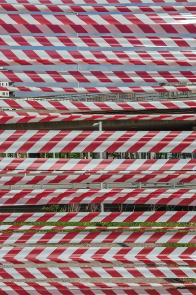 Stockholm Sweden Red White Caution Tape Road — Photo