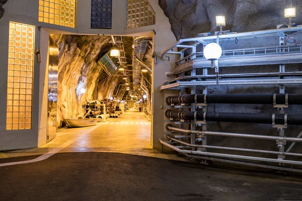 Estocolmo Suecia Tuberías Maquinaria Túnel Planta Tratamiento Aguas Residuales Kappala —  Fotos de Stock