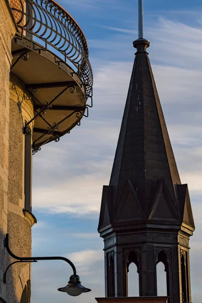 Stockholm Sveç Klasik Bir Balkon Sodermalm Daki Maria Hissen Kulesi — Stok fotoğraf