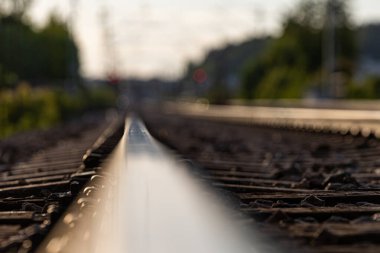 Stockholm, İsveç Tren yolu uzaklaşıyor.