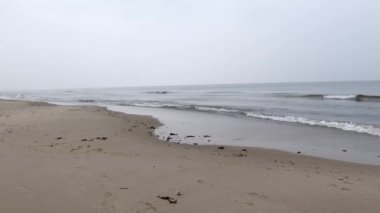 Hirtshals, Danimarka Yağmurlu bir günde Kuzey Denizi Sahili