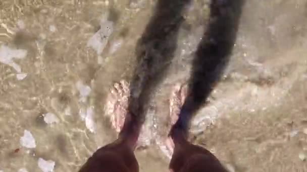 Hirtshals Dinamarca Hombre Que Camina Solo Una Playa Del Mar — Vídeos de Stock