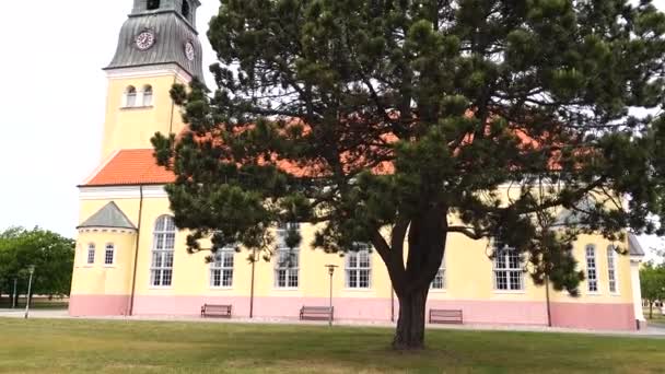 Skagen Denemarken Skagen Kerk Het Midden Van Stad — Stockvideo