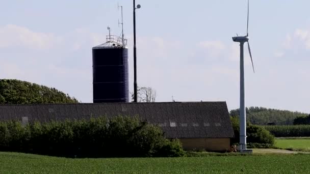 Hirtshals Denemarken Windturbines Draaien Wind — Stockvideo