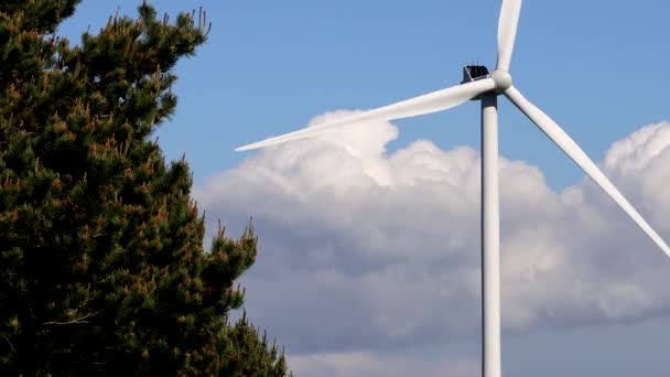 Hirtshals Dánsko Větrné Turbíny Vířící Větru — Stock video