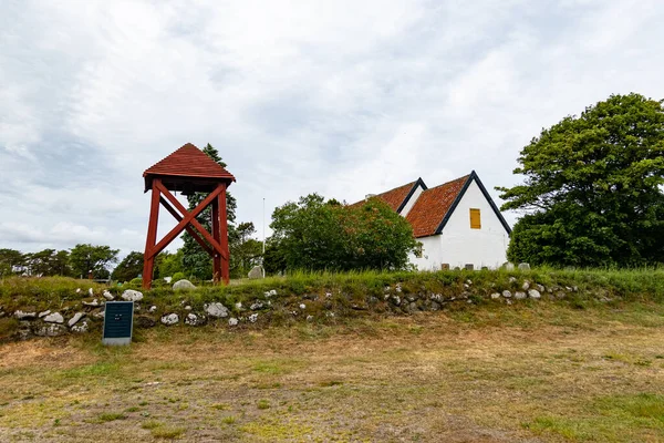 Skagen Dinamarca Rabjerg Kirke Torre Relógio Madeira Norte Rural Dinamarca — Fotografia de Stock