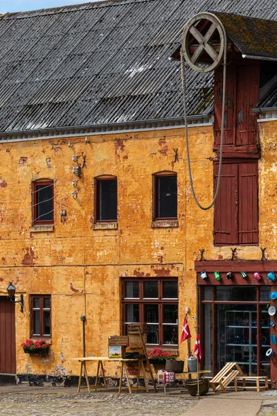 Hjorring Dania Pomarańczowa Fasada Starego Budynku — Zdjęcie stockowe