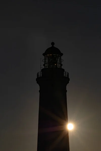 Hirtshals Dánsko Maják Hirtshals Při Západu Slunce Jasného Večera — Stock fotografie