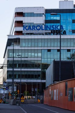 Stockholm, İsveç Karolinska Üniversite Hastanesi cephesi.