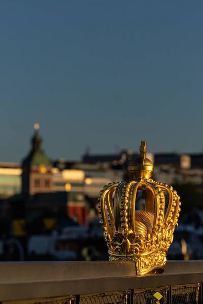 Stockholm Zweden Gilded Crown Skeppsholmsbron Skeppsholm Brug — Stockfoto