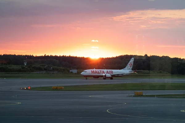 Stockholm Sweden Malta Air Airplane Tarmac Arlanda Airport — Stock Fotó