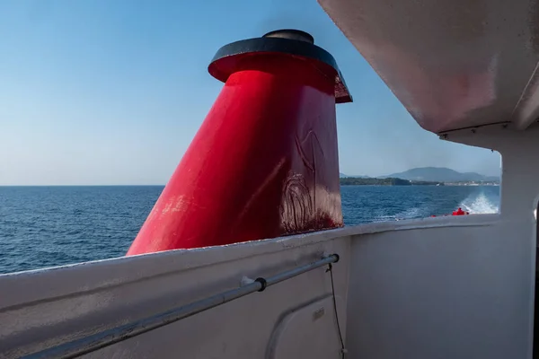 Corfu Greece Aft View Funnel High Speed Ferry Ionian Sea — Foto de Stock