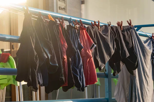 Ksamil Albania Male Underwear Hangs Dry Line — 图库照片