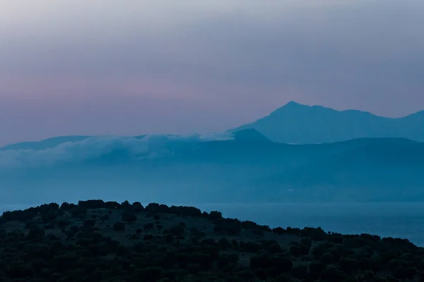 Ksamil Albania View Towrds Corfu Greece Ionian Islands Sunset — 图库照片