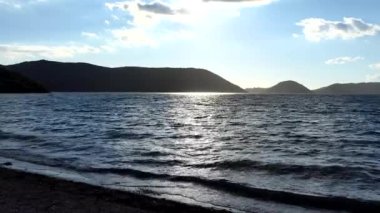 Ksamil, Albania  A view of Lake Butrint at sunset 