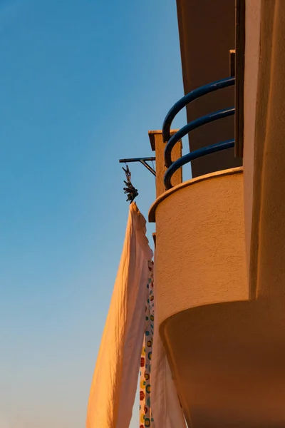 Ксамміль Албанія Маленький Балкон Прання Сушки — стокове фото