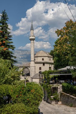 Gjirokaster, Albania. The Gjirokaster Mosque and minaret.