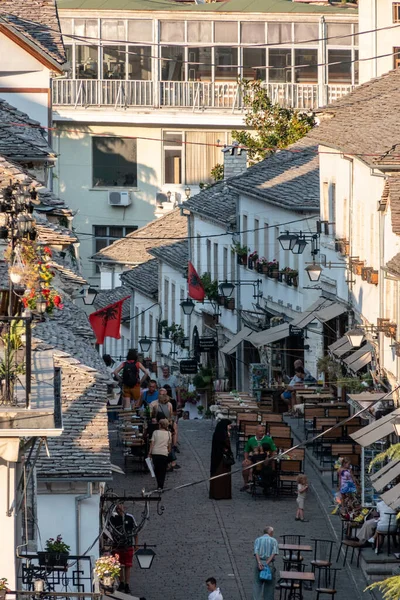 Gjirokaster Albania Main Shopping Street Old Bazaar — Foto de Stock