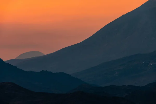 Gjirokaster Albania Sunset View Mountains — ストック写真