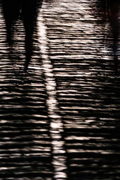 Gjirokaster Albania Person Walks Night Cobblestoned Street — Φωτογραφία Αρχείου