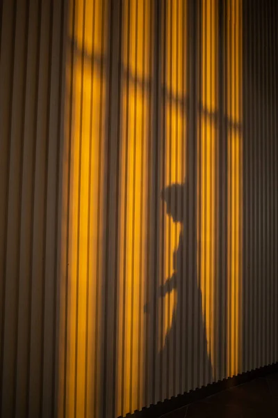 Corfu Greece People Line Shadow Airport Gate Sunset — Foto de Stock