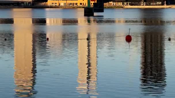 Стокгольм Швеция Восход Солнца Над Окрестностями Ехольмскайена — стоковое видео
