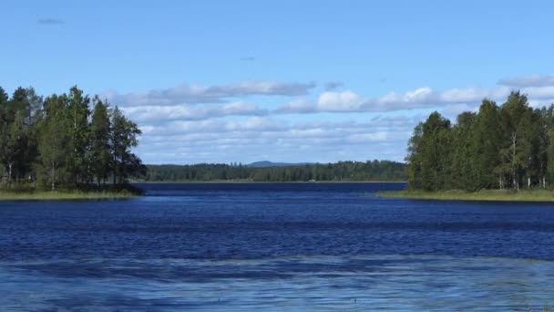 Skellefte Sweden Pure Pristine Lake Islands Sun — Stockvideo