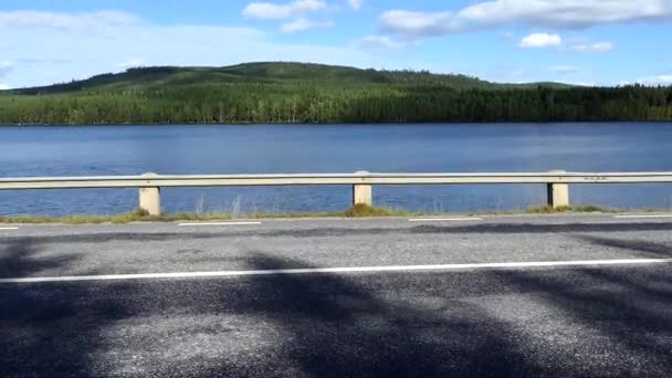 Umea Sweden Car Passes Called Blue Highway Northern Sweden — Vídeos de Stock