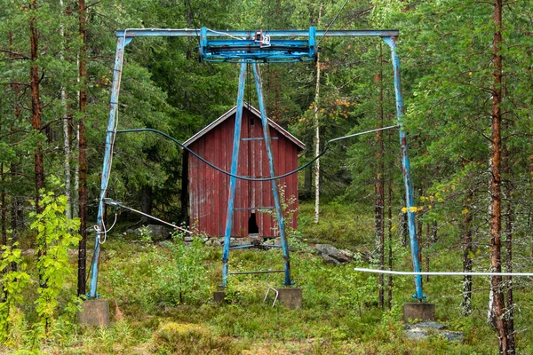 Burtrask Sweden Abandoned Ski Lift Ski Area — Fotografia de Stock