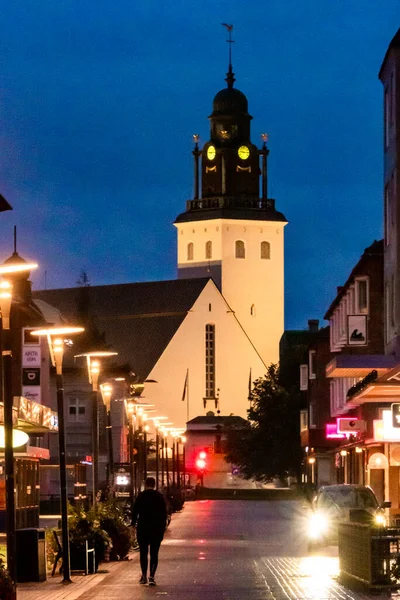 Skelleftea Sweden Sankt Olovs Kyrka Saint Olov Church Night End — Photo