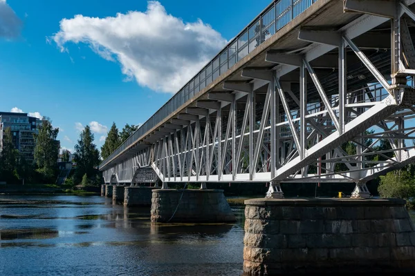 Skelleftea Sweden Parkbron Bridge Downtown Skelleftea River — ストック写真