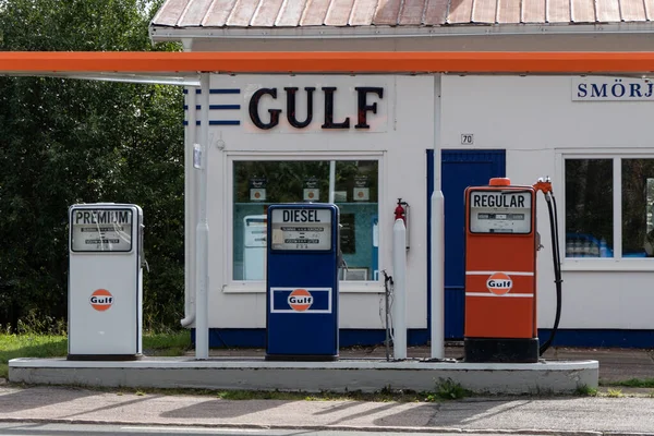 Glommerstrask Sweden Small Gas Station Little Village Northern Sweden — 图库照片