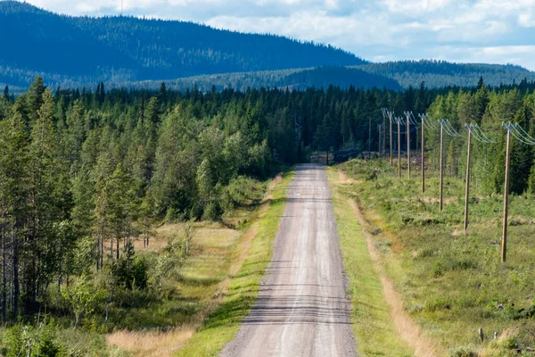 Arvidsjaur Sweden Dirt Road Hills Lappland — Fotografia de Stock