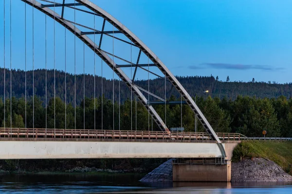 Sorsele Sweden Steel Arch Bridge Vindelalven River — Photo