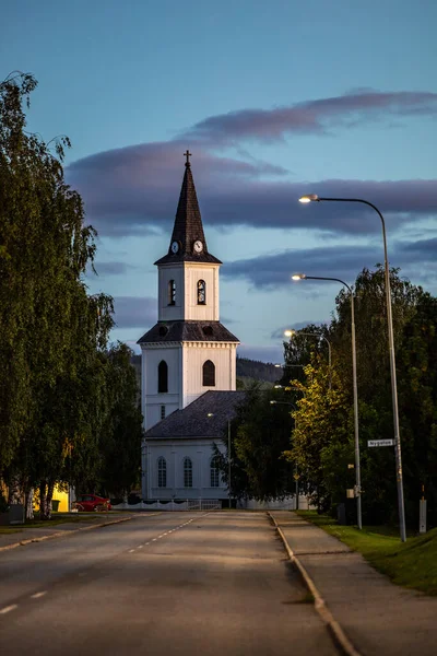 Sorsele Sweden Sorsele Church Main Street — Stok fotoğraf