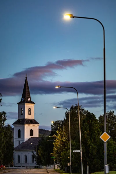 Sorsele Sweden Sorsele Church Main Street — Stok fotoğraf