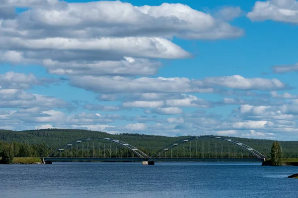 Umea Sweden Steel Arch Bridge Umea River Umeaalven — Photo