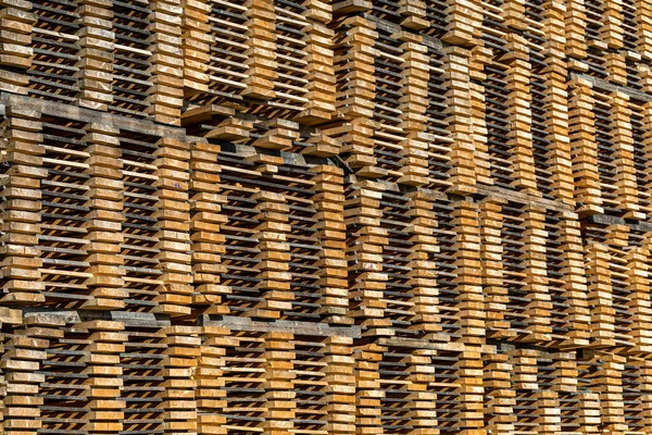Umea, Sweden Stacked timber and planks in a lumber yard