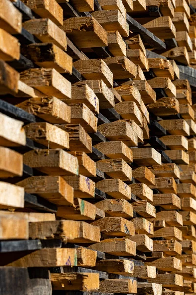 Umea, Sweden Stacked timber and planks in a lumber yard