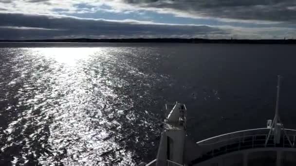 Helsingborg Sweden Ferry Leaves Sweden Sails Helsingor Denmark — Stok Video