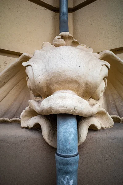 Copenhagen Denmark Gargoyle Side House Rain Pipe Coming Its Mouth — Foto de Stock