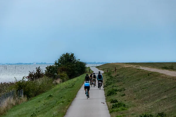 Copenhagen Denmark Bicyclists Bike Path South Town — ストック写真