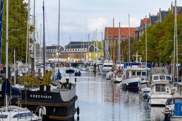Copenhague Dinamarca Casas Flotantes Canal Christianhavns — Foto de Stock