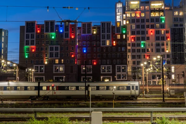 Copenhague Dinamarca Estación Central Copenhague Por Noche — Foto de Stock