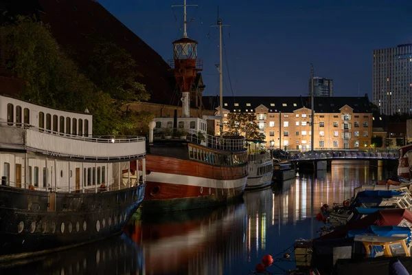 Копенгаген Дания Сентября 2022 Ночные Дома Районе Кристиансборг — стоковое фото